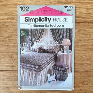 Simplicity House #102,  The Romantic Bedroom, 7 Sewing Patterns - Vintage